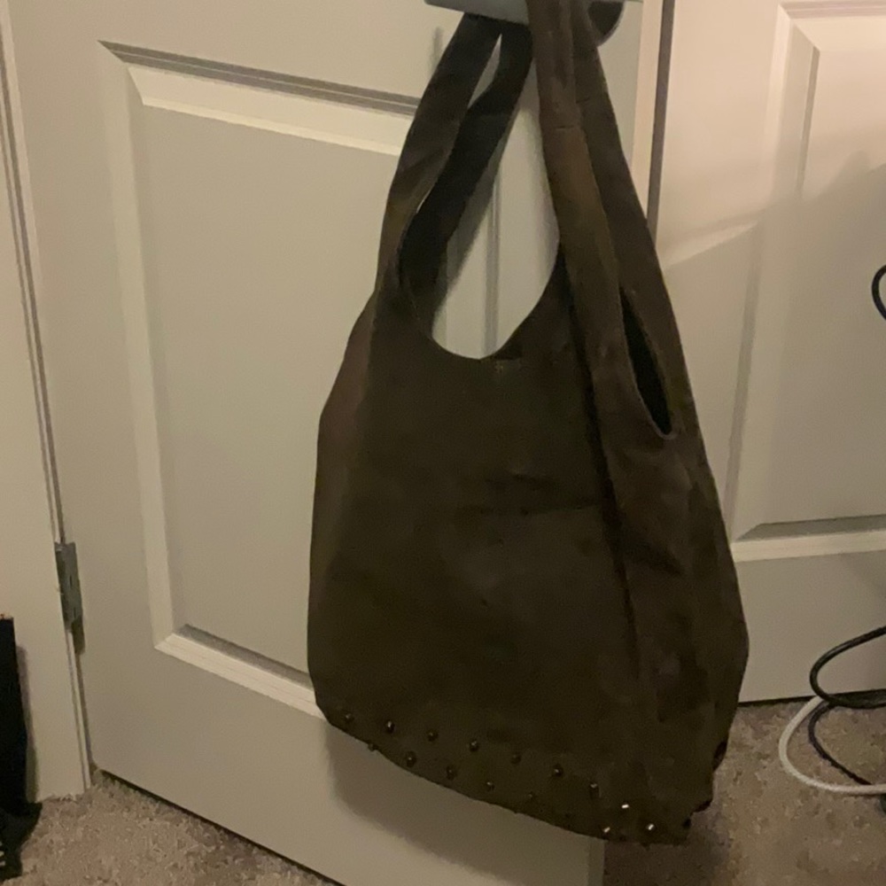 Worth Oversized Forrest Green Suede Hobo Bag.